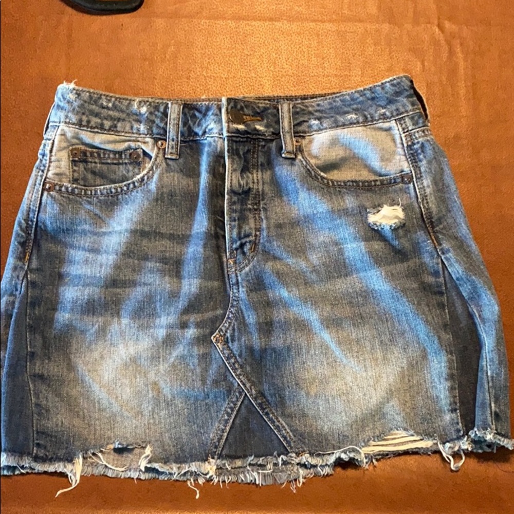 American Eagle Distressed Denim Skirt